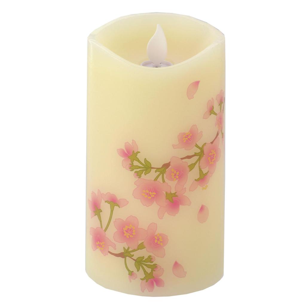 Kameyama Irohaakari Cherry Blossom LED Candle, Standard Size