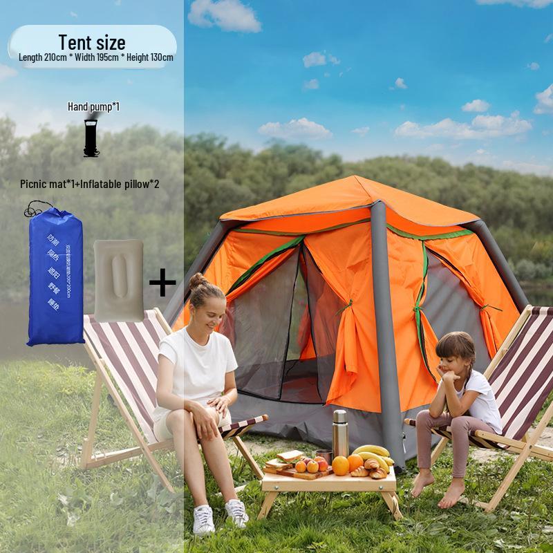 Portable Inflatable Tent: Instant Open, No-Setup, for 3-4 People Camping