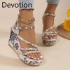 Large-size Platform Wedge Slip-on Sandals, New Style Mid-heeled Shoes Devotion