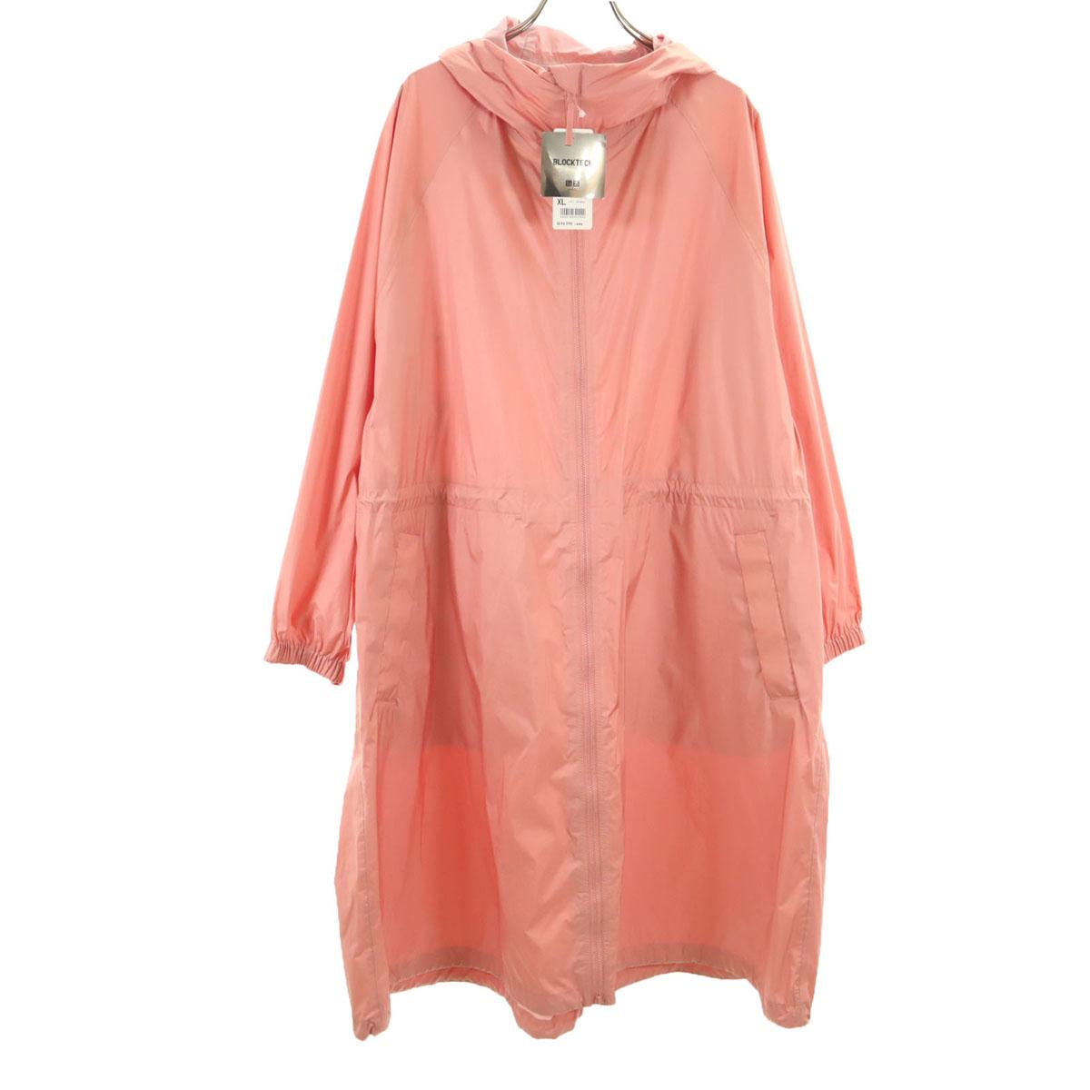 

неиспользованное нейлоновое пальто UNIQLO с длинным рукавом XL розовое с сумкой для хранения Женское Б/У