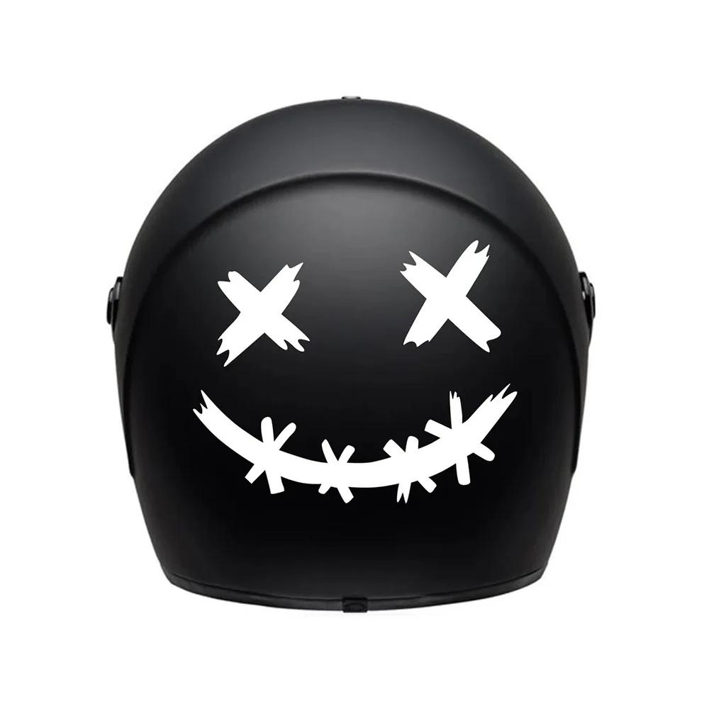 Motorrad Helm Aufkleber Auto Reflektierende Wasserdichte Lächeln Gesicht Aufkleber Motocross Auto Hinten Fenster Personalisierte Aufkleber