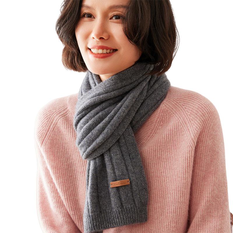 Women's 100% Pure Cashmere Scarf - New Autumn/Winter Style, High-Grade Solid Color, Warm and Stylish.