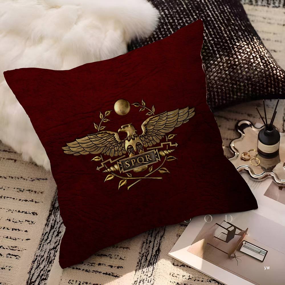 Roman S-SPQRS Office Cushion Pillowcase Car Cushion Cover45X45CM Lumbar Pillowcase Sofa Pillowcover