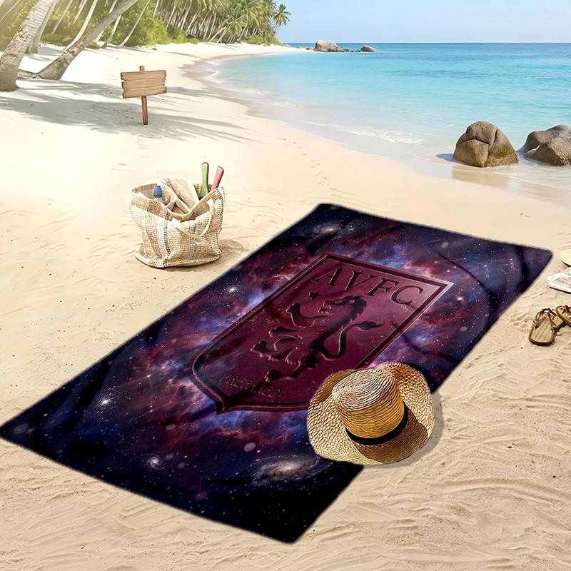 Asciugamano da Spiaggia con Stampa Calcio Aston Villa, Asciugamano Grande Morbido ad Asciugatura Rapida per Spiaggia Campeggio Nuoto