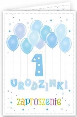 First Birthday Invitation, Blue, 1 Piece