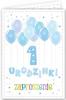 First Birthday Invitation, Blue, 1 Pc.