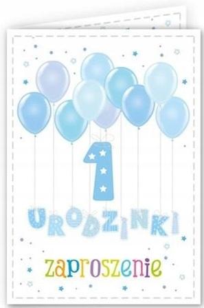 First Birthday Invitation, Blue, 1 Piece