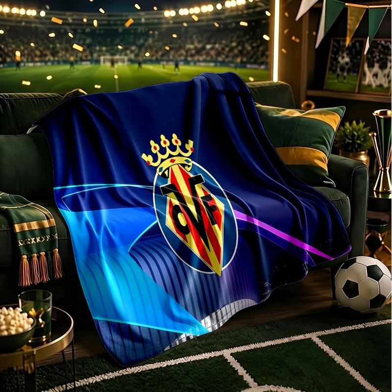 Club Vill-arreal Crest Design Throws Blanket Flannel Blankets Plush for Couch Bed Gifts for Men Women Travel picnic blanket Christmas fan gifts