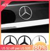 New 2025 Hot 90mm ABS Chrome Black Logo Mercedes Emblem Rear Star Badge For Mercedes Benz W203 W206 W212 X253 W167 W166 W247 C E
