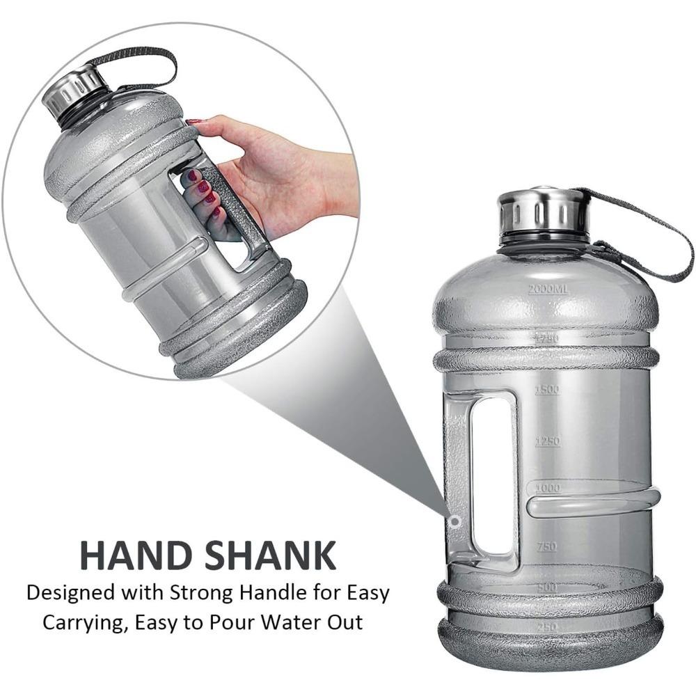 2.2L/73OZ Half Gallon Water Bottle Large Leak Proof Sports Ton Cup with Handle Plastic Drinking Water Container for Gym Outdoors