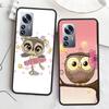 Niedliche Eulen Herzen Liebhaber Weihnachten Handyhülle Für Xiaomi Poco X6 X5 X4 X3 GT NFC M4 M5 Pro 5G M3 Mi Note 10 Lite F5 F4 F3 F2 F1 Kappe