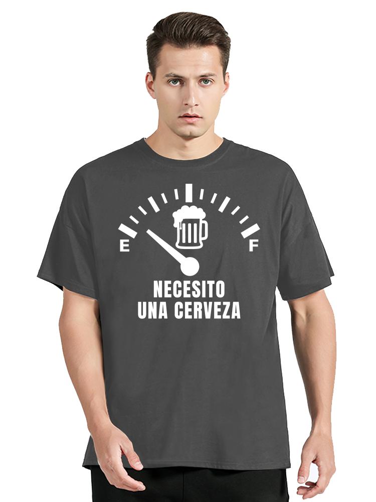 Men's Clothing Streetwear T-shirt Necesito Una Cerveza Print Casual Tshirt Cotton Oversized T Shirt Summer Fashion O-neck Tops