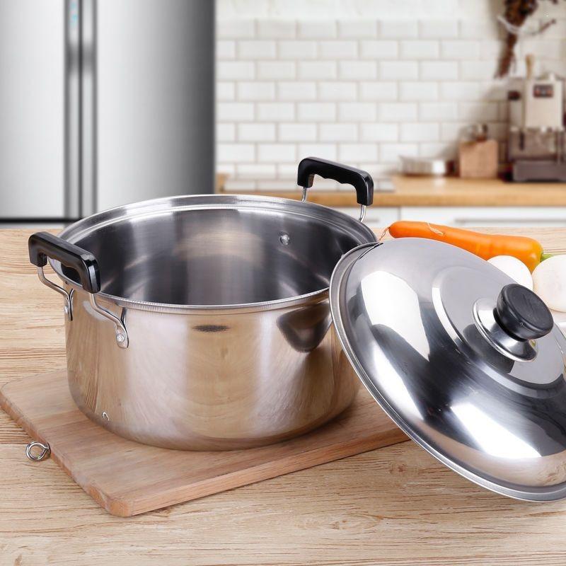 Multifunctional Large-Capacity Stainless Steel Pot for Soup, Broth, Congee & Milk - Induction & Gas Compatible