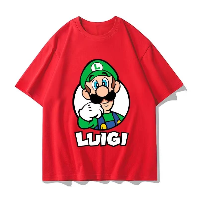 Super Mario Luigi T-shirt Men and Women Summer Cotton Y2K Clothing Fashion Breathable Anime Fans  Gothic Cotton Oversized T-shirts