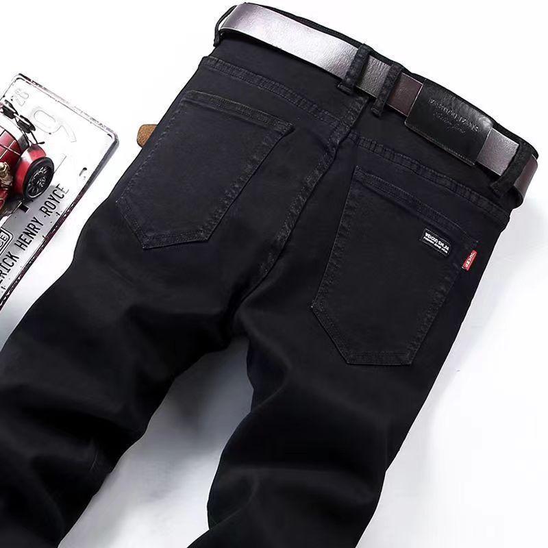 

Модные и трендовые мужские джинсы, всесезонные прямые деловые универсальные мужские джинсы с высокой талией 40