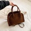 Ladies' Top-handle Bag High-end Design Vintage Commute Handbag For Autumn Winter Faux Suede Casual Tote Shoulder Bags