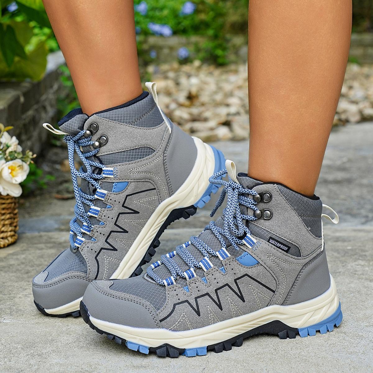 

Couple new outdoor shoes mid-top hiking shoes hiking shoes sneakers breathable and lightweight hiking shoes 41 сірий колір