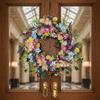 Artificial Flower Wreath Realistic Look Seasonal Floral Wreath Wall Decor Lively Hues House Decoration for Easter, Wedding