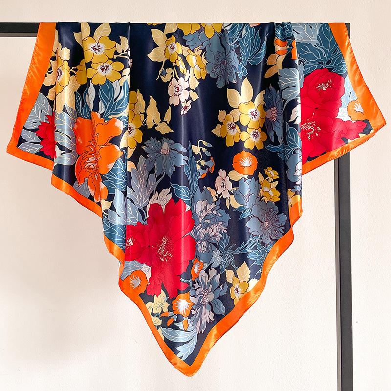 

90 * 90 см новый шелковый шарф женский весенне-летний декоративный шарф солнцезащитный дорожный платок осенне-зимний шарф тонкий выпуск 90*90cm