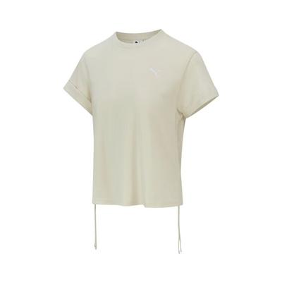 Paket Moda Çok Yönlü Yuvarlak Yaka Kazak Kısa Kollu Tişört Kadın Üstler Bej 631716-87