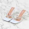 2025 New All-Match Open-Toed Diamond Flip-Flops Comfortable Soft Soles Thick High Heels For Women