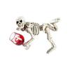 Scary Skeleton Ornament Halloween Gothic Resin Figurine, Holding Glass Bottle Decorative Skull Figure Statue, Desktop Decoration for Home Office
