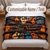 Music Guitar Theme Soft Blanket Personalized Custom Name Text Print Warm Blanket Home Sofa Bedroom Decor