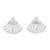 Monaco Crystal Diamond Fan-shaped Ginkgo Leaf Silver Earrings 925 Silver Full Diamond Zircon Silver Elegant and Refined AE9848OX