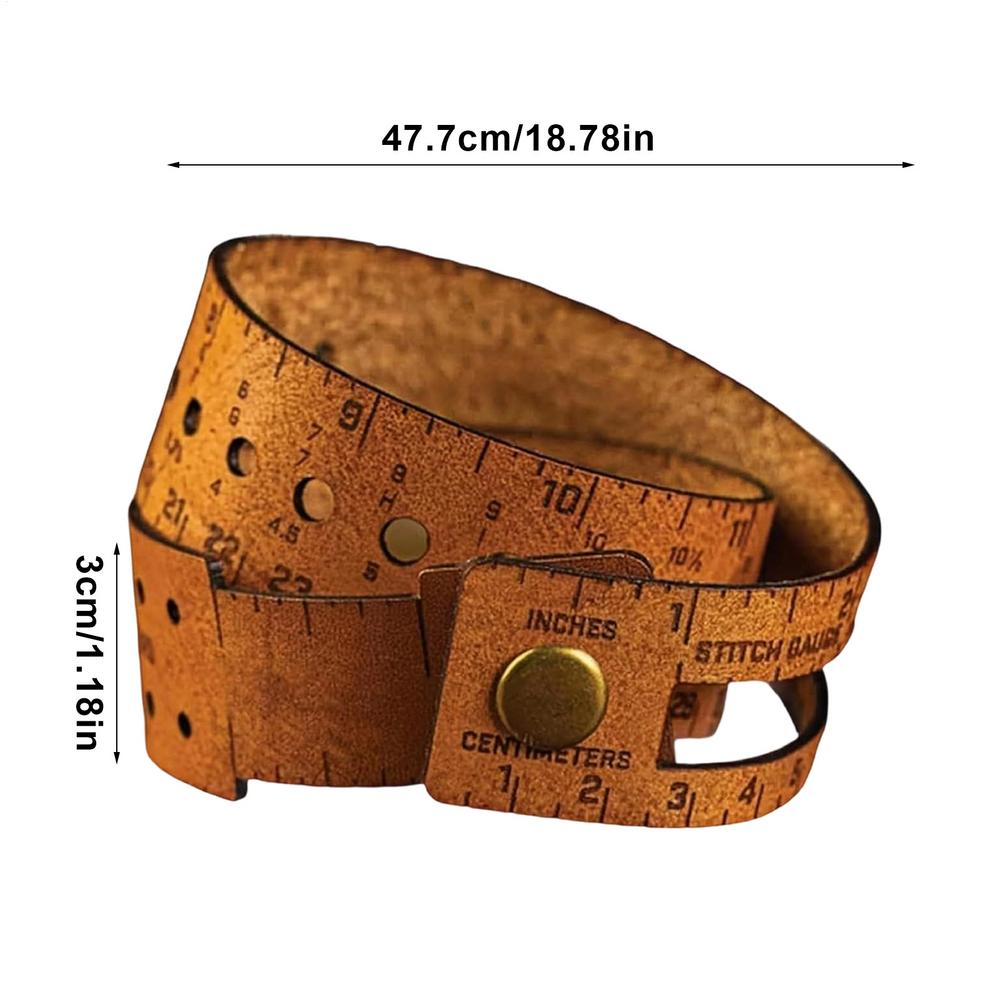 Leather Measuring Tool Sewing Leather Wrist Ruler Marker Storage Sizer Tool for Knitting Crocheting Crafting Weaving Stitching