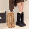 Fashion New Style Luxury Women's High Quality Retro Fashion Style Fashion Boots Thick Heel Long Tube Slim Look Stacked Middle Tube Boots