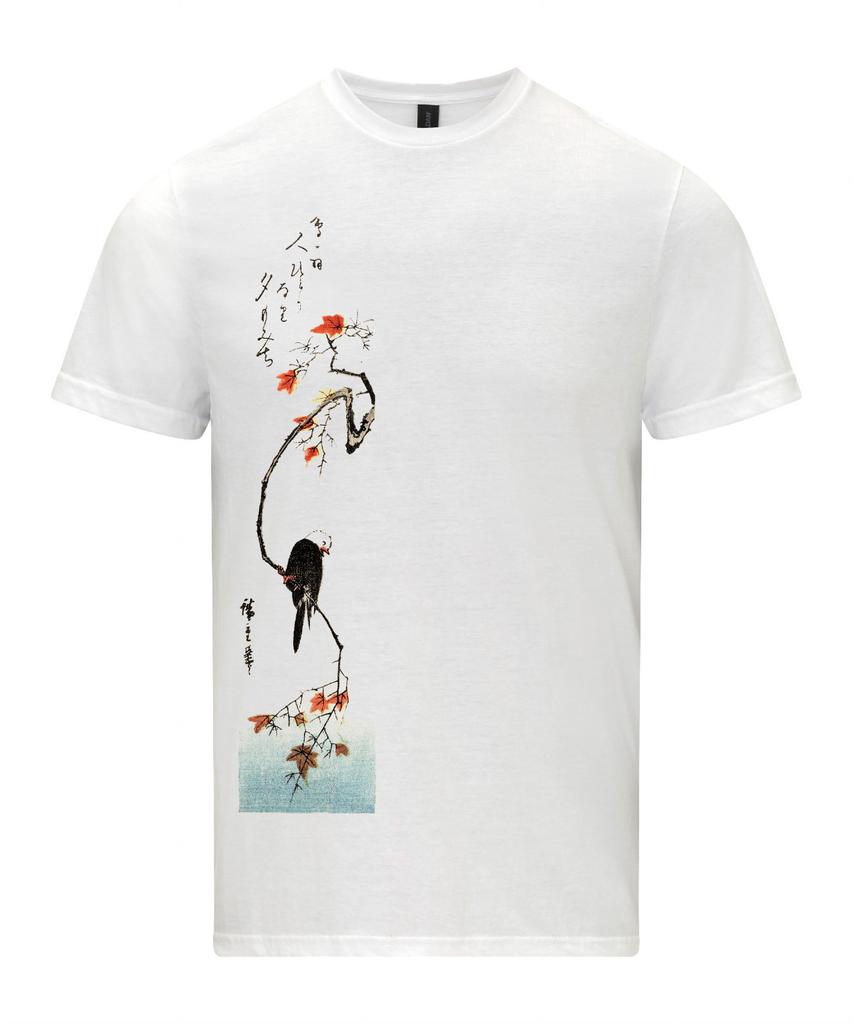 Utagawa Hiroshige Bunting on a Maple Branch Fine Art Mens T-Shirt