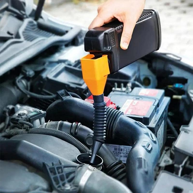 Foldable Car Motorcycle Refueling Gasoline Engine Plastic Oil Funnel Filter Transfer Tool Flexible Funnel Draining Tool