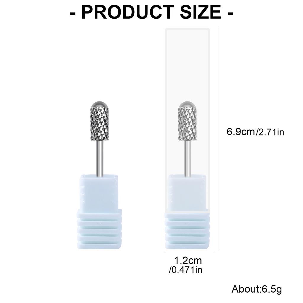 Grinding Head Steel Cylinder Nail Drill Grinder Bit For Precise Manicure Filing Acrylic Removal Salon Manicure Tool