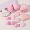 16pcs Candy Makeup Sponge Set Velour Powder Puff Dual Use for Liquid Cream Powder Foundation All Skin Types Reusable Beauty Egg