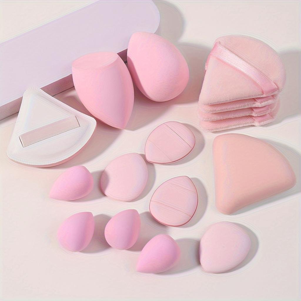 16pcs Candy Makeup Sponge Set Velour Powder Puff Dual Use for Liquid Cream Powder Foundation All Skin Types Reusable Beauty Egg