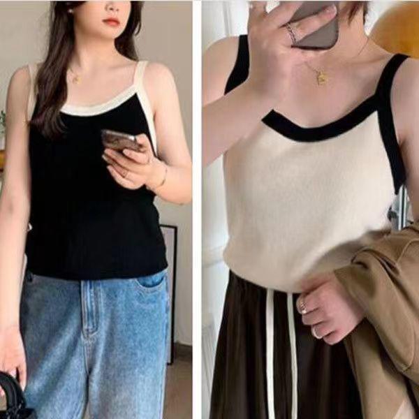 Plus Size Camisole Top: Women's Loose Sleeveless Inner Layer, Tummy-Slimming Base, Versatile for Spring/Autumn (80-200 Jin).