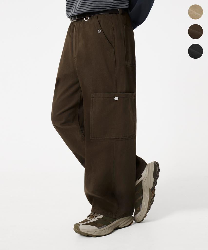 TRILLION Multi Cargo Semi-Wide Cotton Pants_3Color