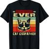 Mens Vintage Best Cat Godfather Ever Shirt Cat Godfather Fathers T-Shirt