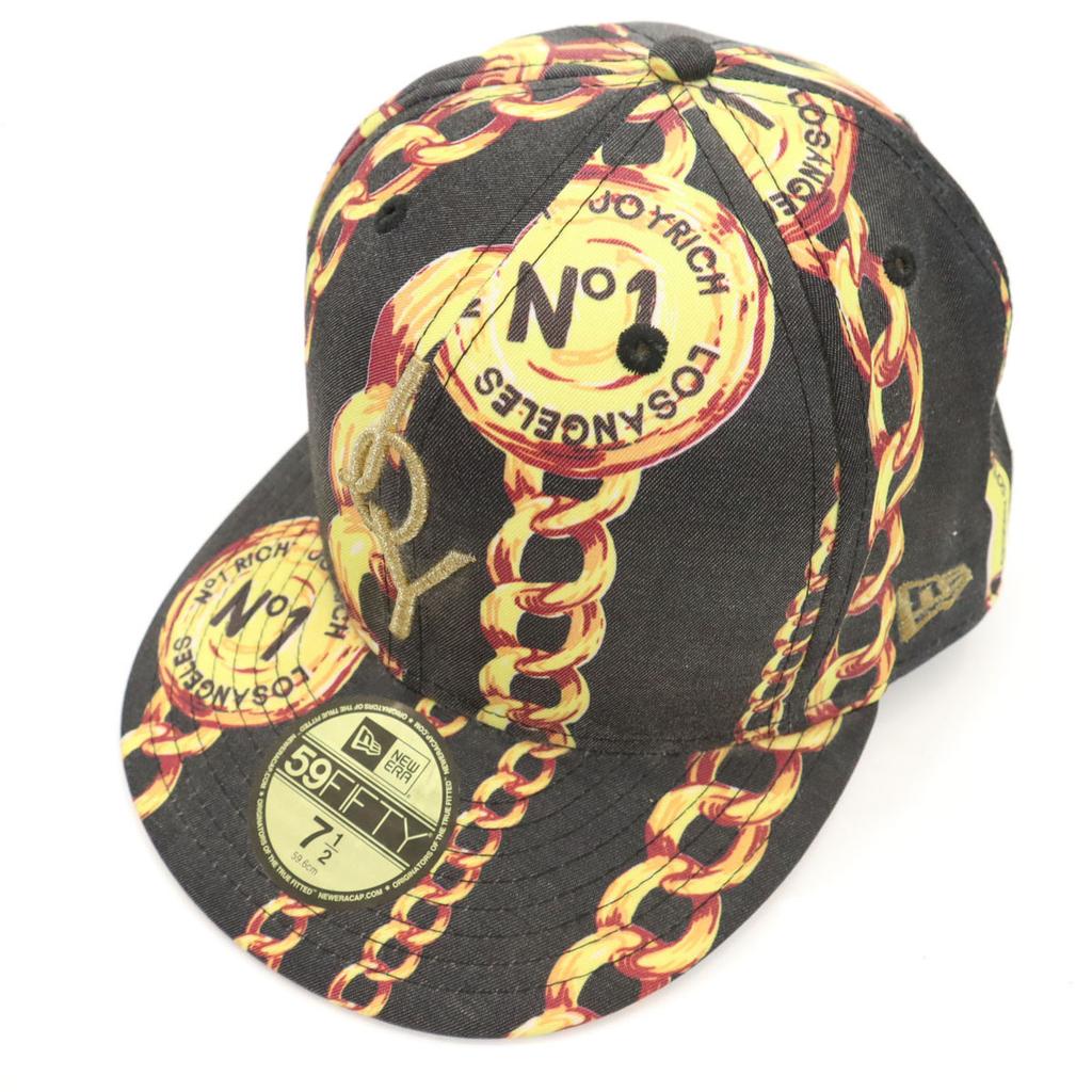 NEW ERA JOYRICH Collaboration 59FIFTY cap 71/2 59.6 Black Men's Used
