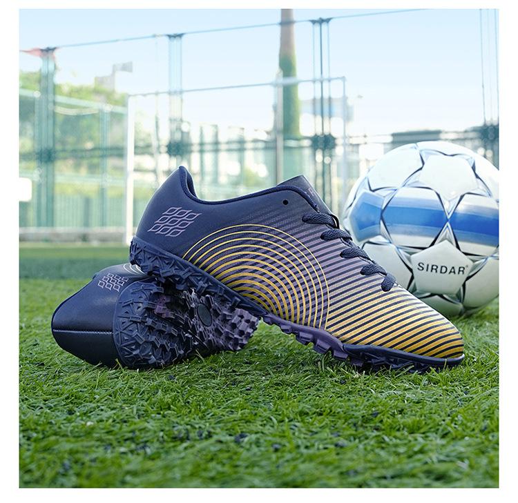 Adult & Youth Unisex Studded Football Shoes - Breathable, Durable, Artificial Turf TF Kicking Shoes for Training