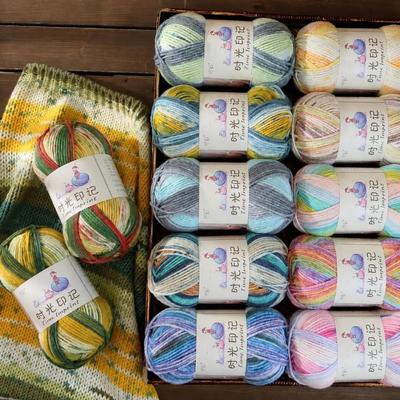 Total Colorful Colorful Gradient Yarn Soft Crochet Yarn  Knitting Sweaters Bags Blankets