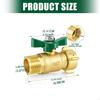 Heavy Duty Brass Garden Hose Shut Off Valves Full Flows Water Hose Connector with 360 Degree Joint M4YD