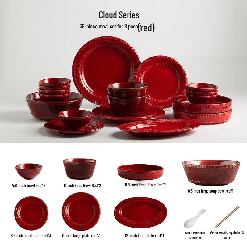 

Bumanchun Retro Underglaze Dinnerware Set