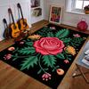 Embroidered Floral Rose Design Patterned Carpet a Non Slip Rug Suitable for All Seasons and Any Setting, Gift