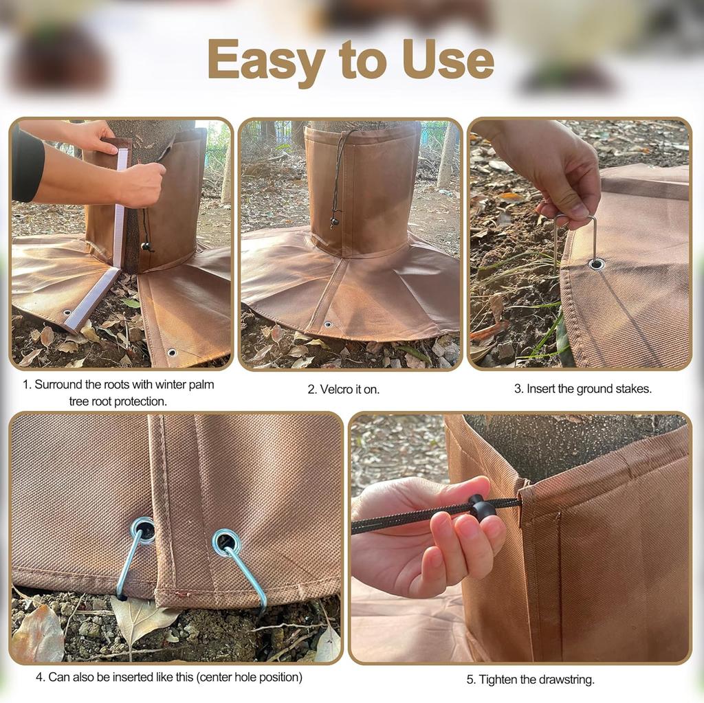 Winter Protection for Palm Trees Root - Palm Root Protection Bag, Thermal Plant Cover Protector with Drawstring for Plants