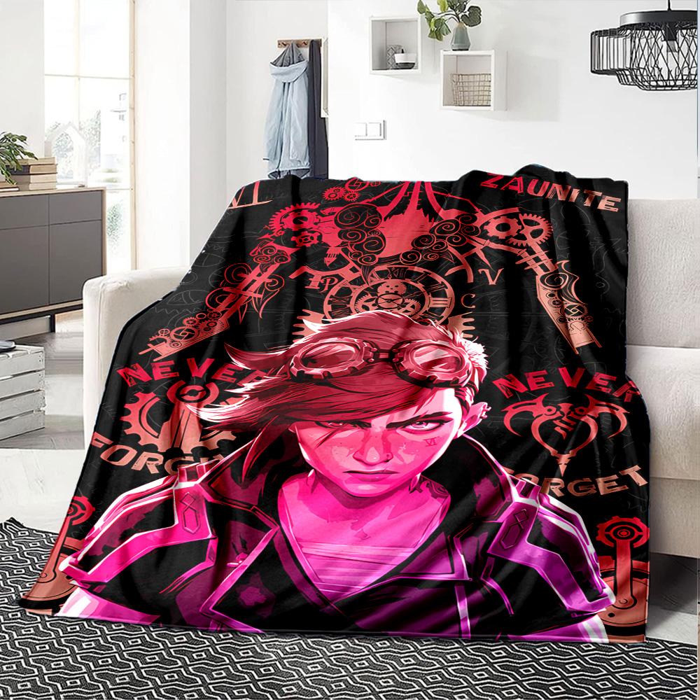 1pc Blanket - League of Legends Jinx Print Design,Lightweight Blanket for Sofa,Bed- Soft &Warm,Gift for All Seasons
