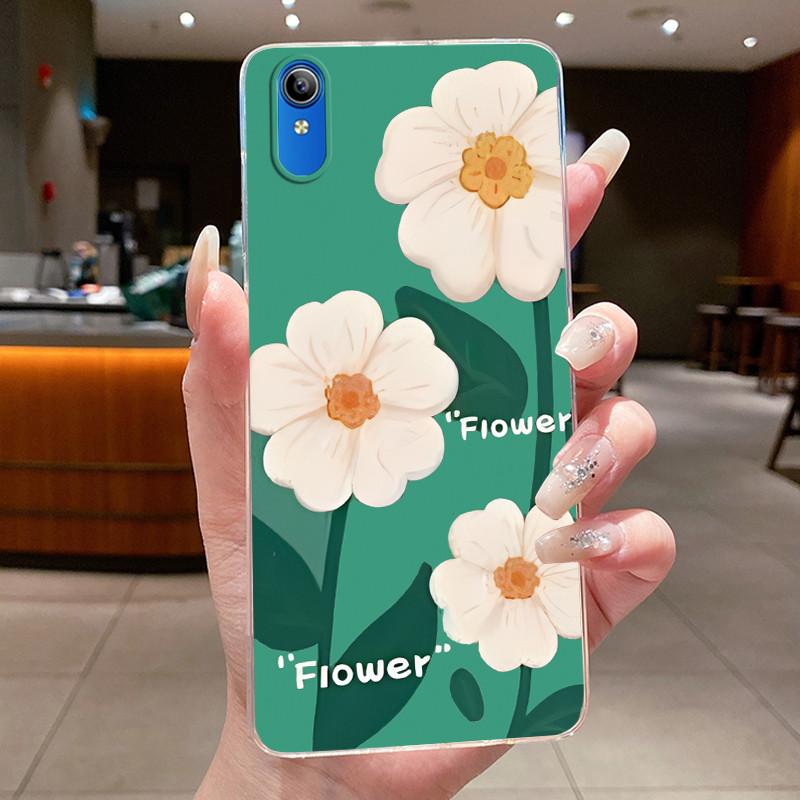 Para Vivo 2015 / Y91C / Y1S / 1820 Carcasa Transparente Nuevo Diseño Flor Silicona Suave Funda Parachoques Para VIVO Y91C/1820 TPU Funda para Teléfono