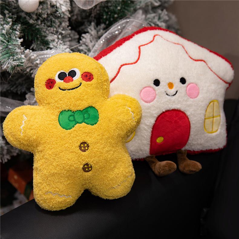 Coussin Homme en Pain d'Épices de Noël & Peluche Arbre Cadeau pour Femmes