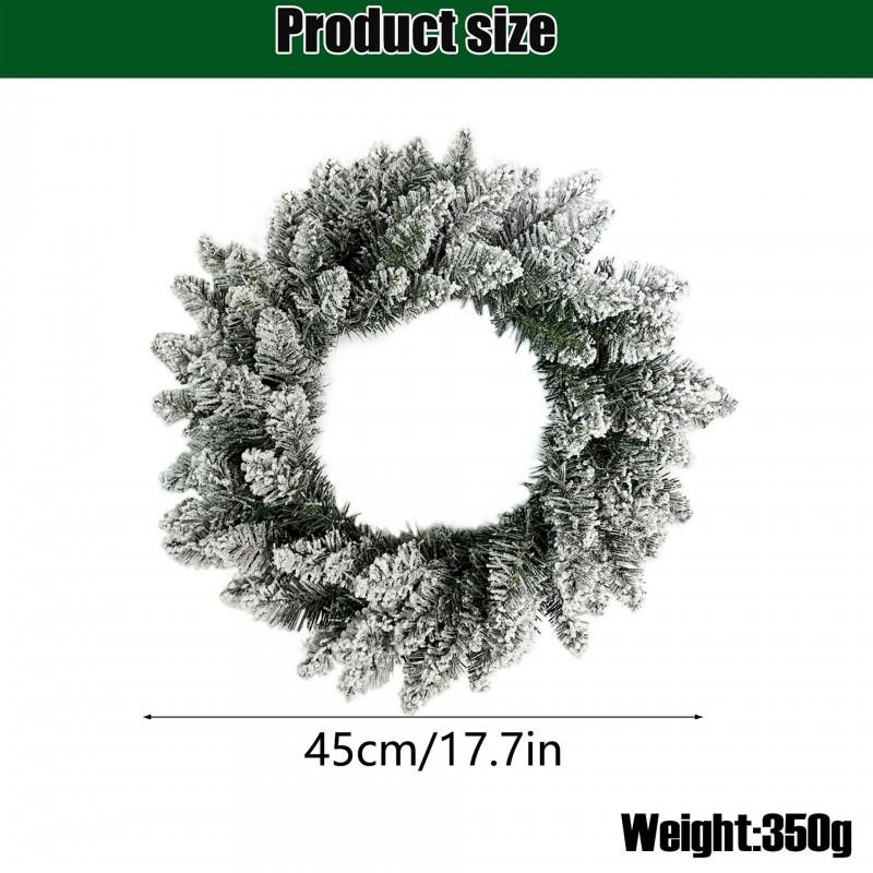 Flocked PE Christmas Garland Vine Stair Railing Door Wreath Decor US Style Holiday Home Decoration