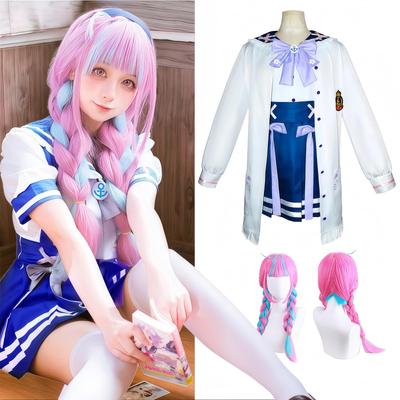 VTuber Cosplay Minato Aqua Cosplay Costume VTuber Cosplay Minato Aqua Cosplay Costume Daitenshi Aqua Minato Aqua Sailor Uniform Virtual YouTuber